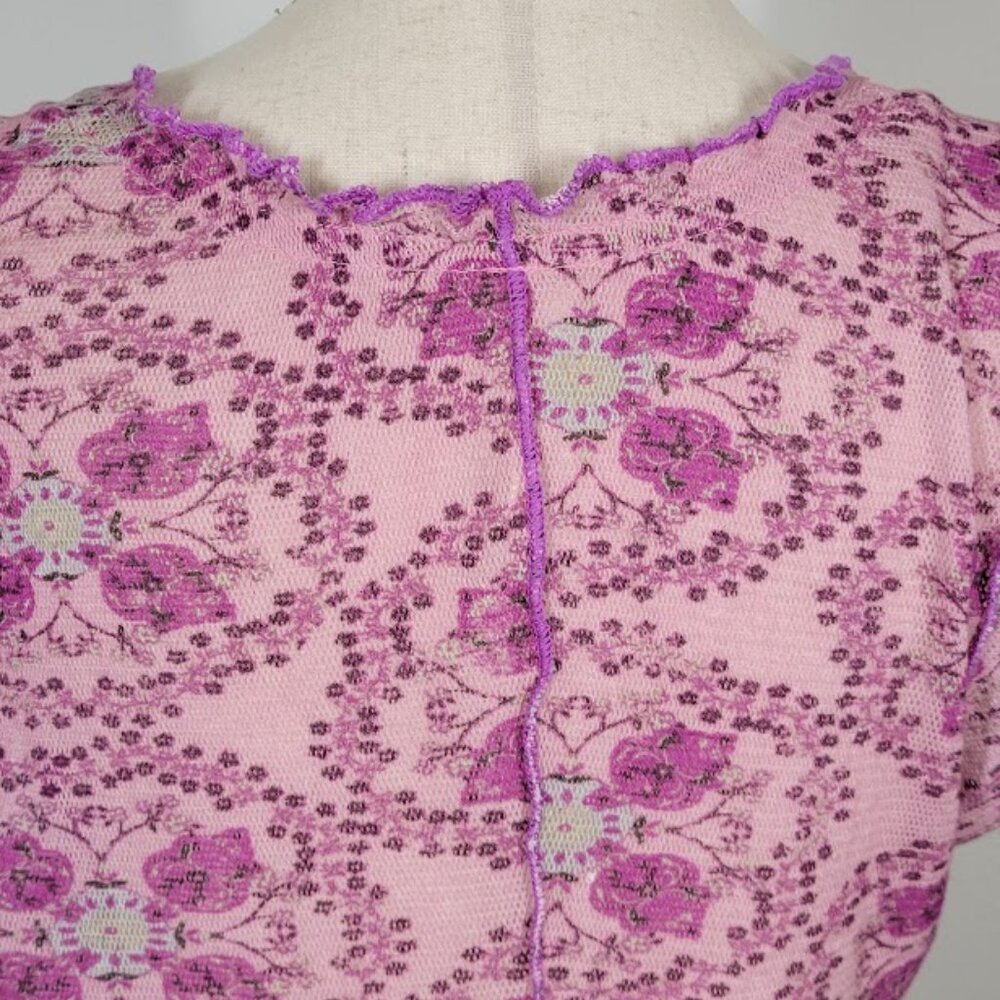 FREE PEOPLE Oh my baby tee top Sz L NEW - Picture 6 of 9